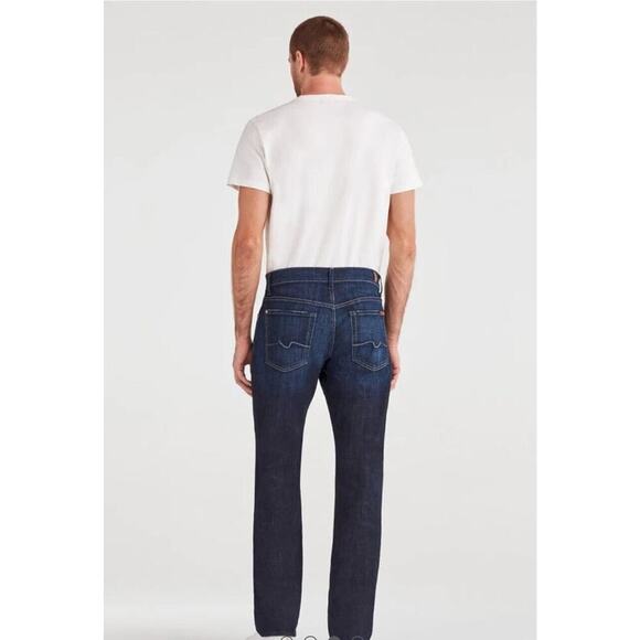 7 For All Mankind Mens Luxe Performance The Straight Jeans 38 Dark Wash - Picture 2 of 11